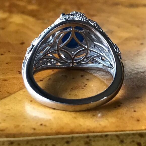 Natural Ceruleite Sterling Silver Ring Size 7 - Picture 7 of 8